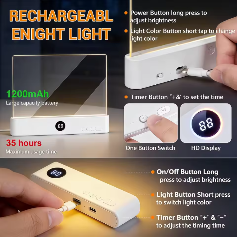 LED night reading light and lamp with timer